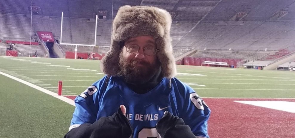 Dan Markwardt at Camp Randall during Lodi Football's State Championship game in 2017